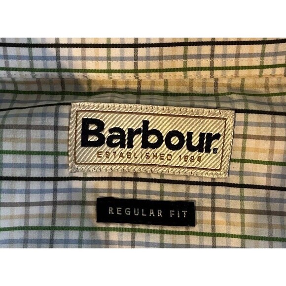 Barbour Shirt Men's XXL Plaid Check Button Up LS Regular Fit - Picture 5 of 8